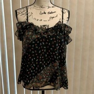 213- TOPSHOP flower off shoulder blouse